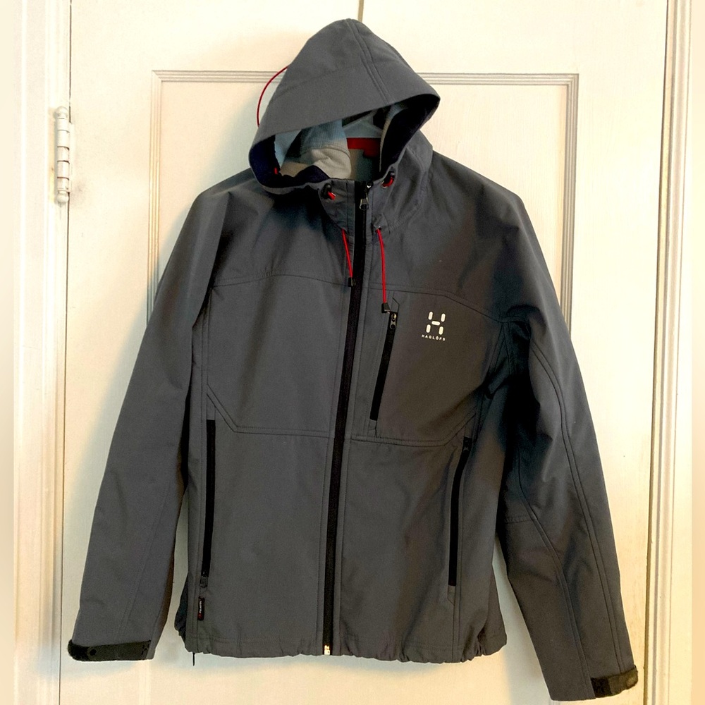 Haglöfs Polartec Hooded Soft Shell‎ Jacket Women’s Medium Gray Outdoor Hiking
